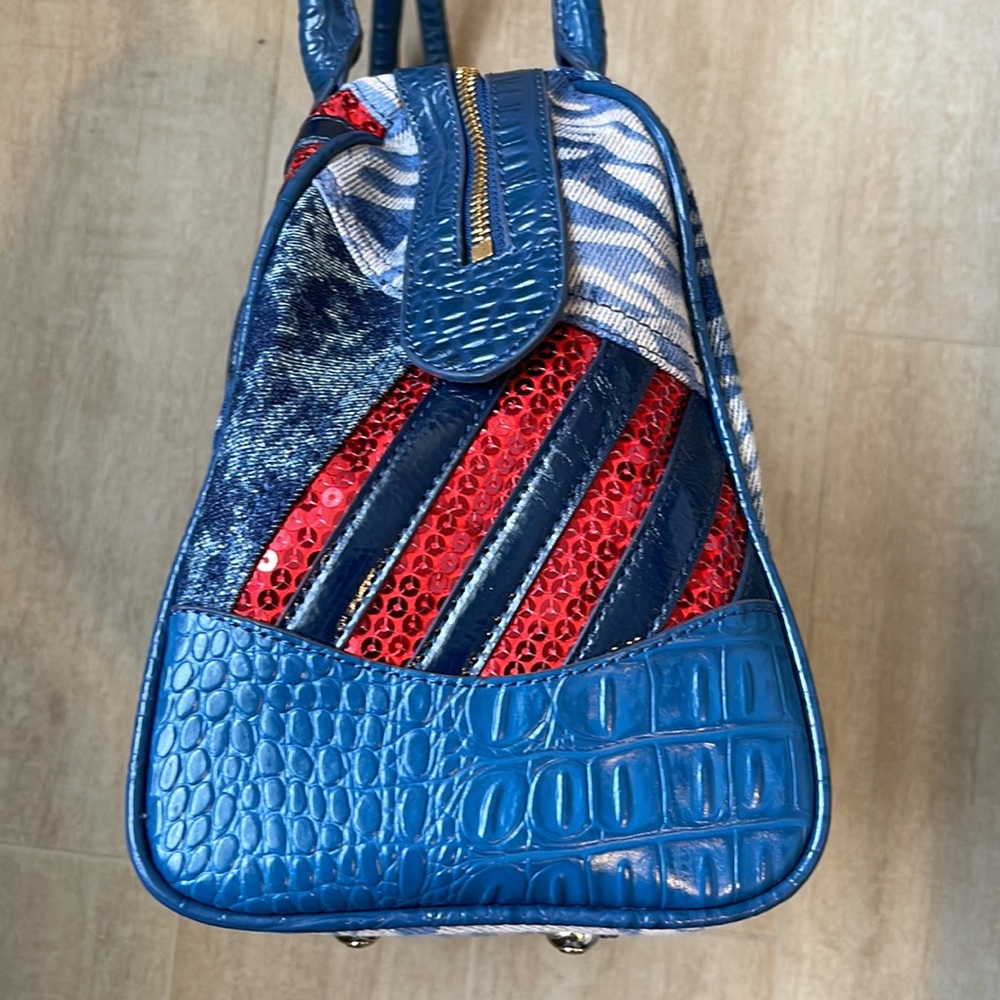 Sharif Denim 1827 Patriotic Bag With Stars & Stripes Sequins & Studs Bag - Picture 7 of 16